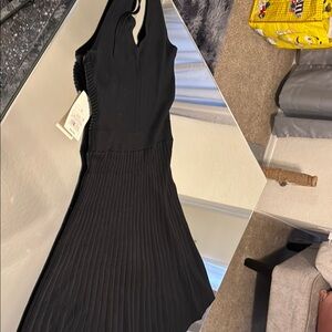 A New Day Black Ribbed Backless Cocktail Dress